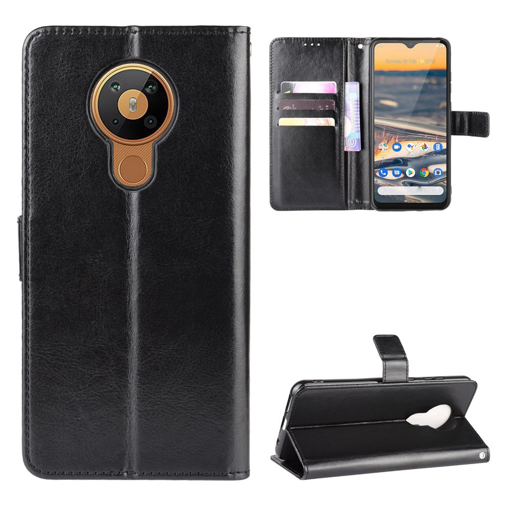 Bao da PU điện thoại dạng ví họa tiết nắp lật có ngăn đựng thẻ và dây đeo cho Nokia 5.3