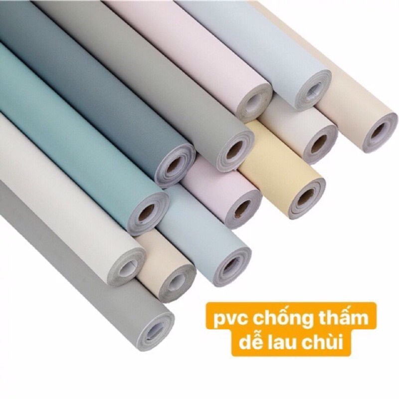 Giấy dán tường màu trơn_pastel keo sẵn 1 cuộn dài 10m, khổ rộng 45 cm