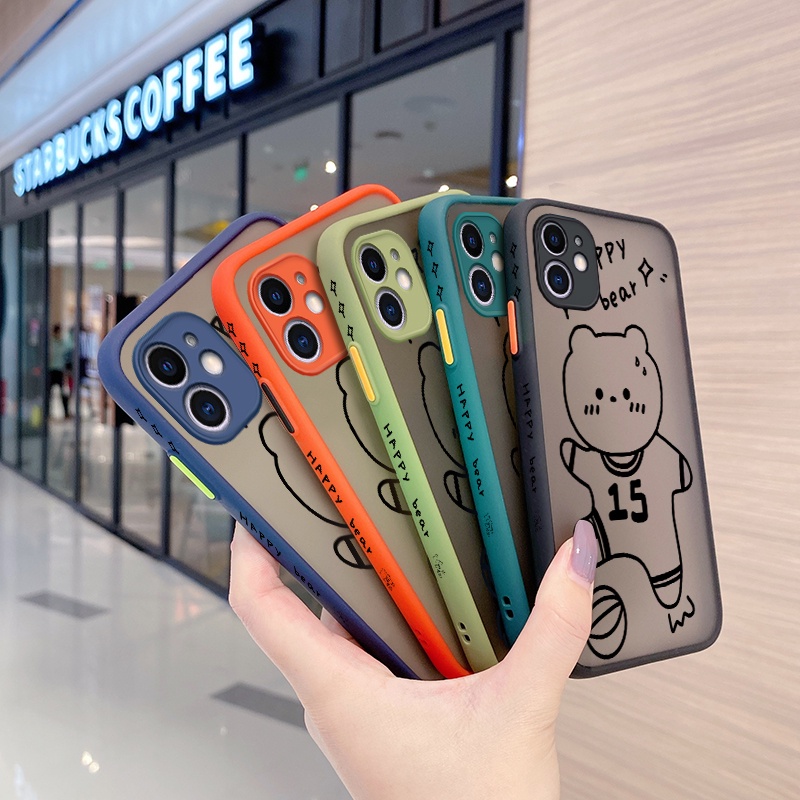 Ốp Điện Thoại Silicone Mềm Nhám Trong Suốt Chống Sốc In Hình Gấu Hoạt Hình Cho OPPO A71 A71K