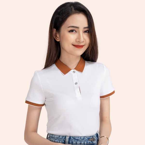 Áo thun polo nữ YODY phông tay ngắn, chất vải cotton cafe mềm mịn, thoáng mát APN3700