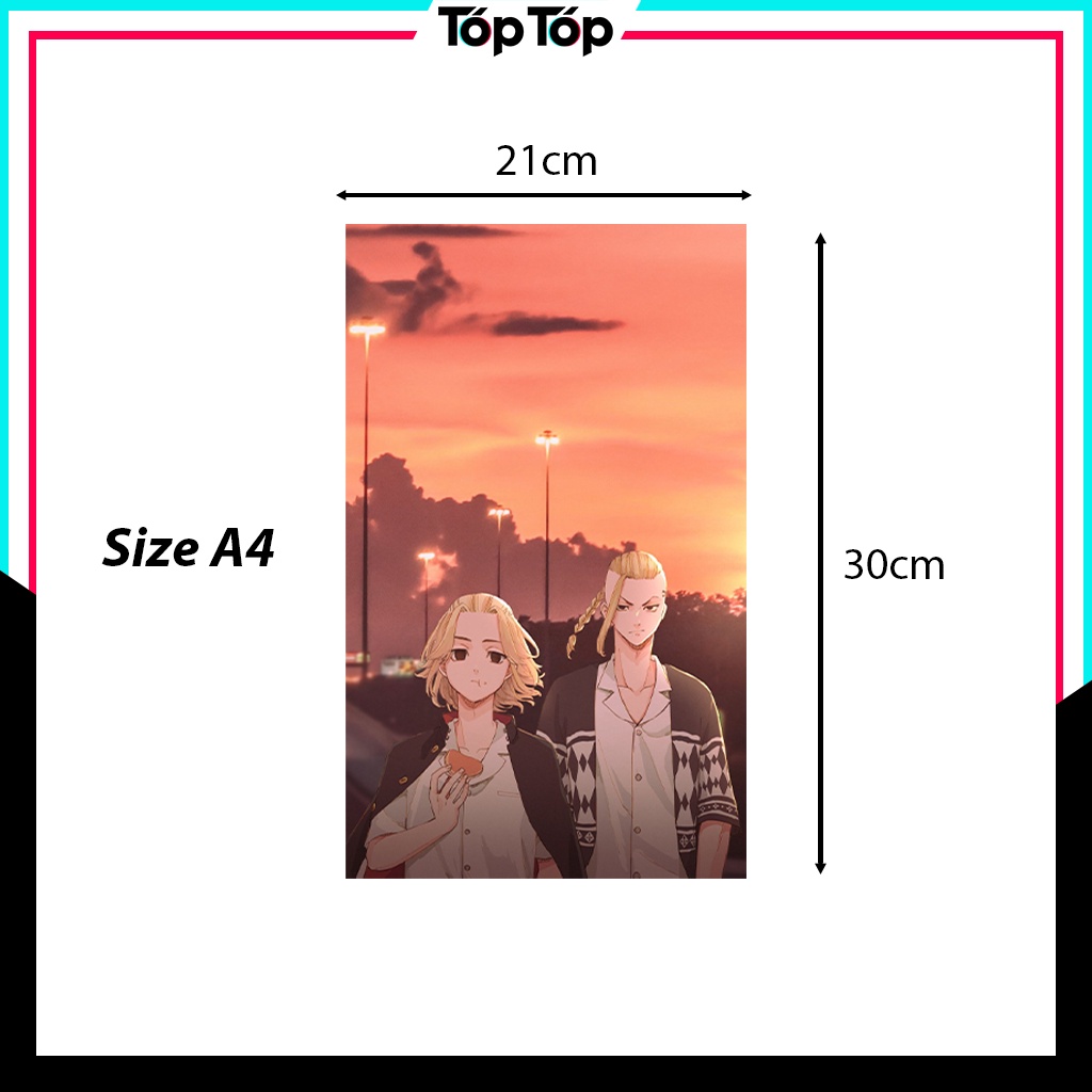 Poster anime Tokyo Revengers, tranh dán tường poster manga decor góc học tập TR