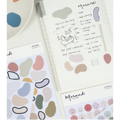 Set sticker dot emoji morandi
