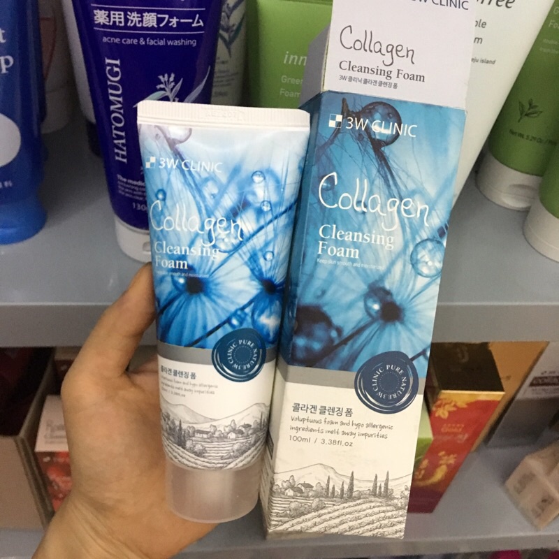 Sữa rửa mặt 💋FREESHIP💋 Sữa rửa mặt 3W Clinic Collagen bổ sung collagen tái tạo làn da