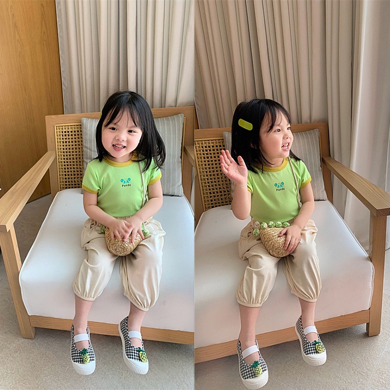 Áo Thun Tay Ngắn Họa Tiết Hoạt Hình Đáng Yêu Thời Trang Mùa Hè Cho Bé