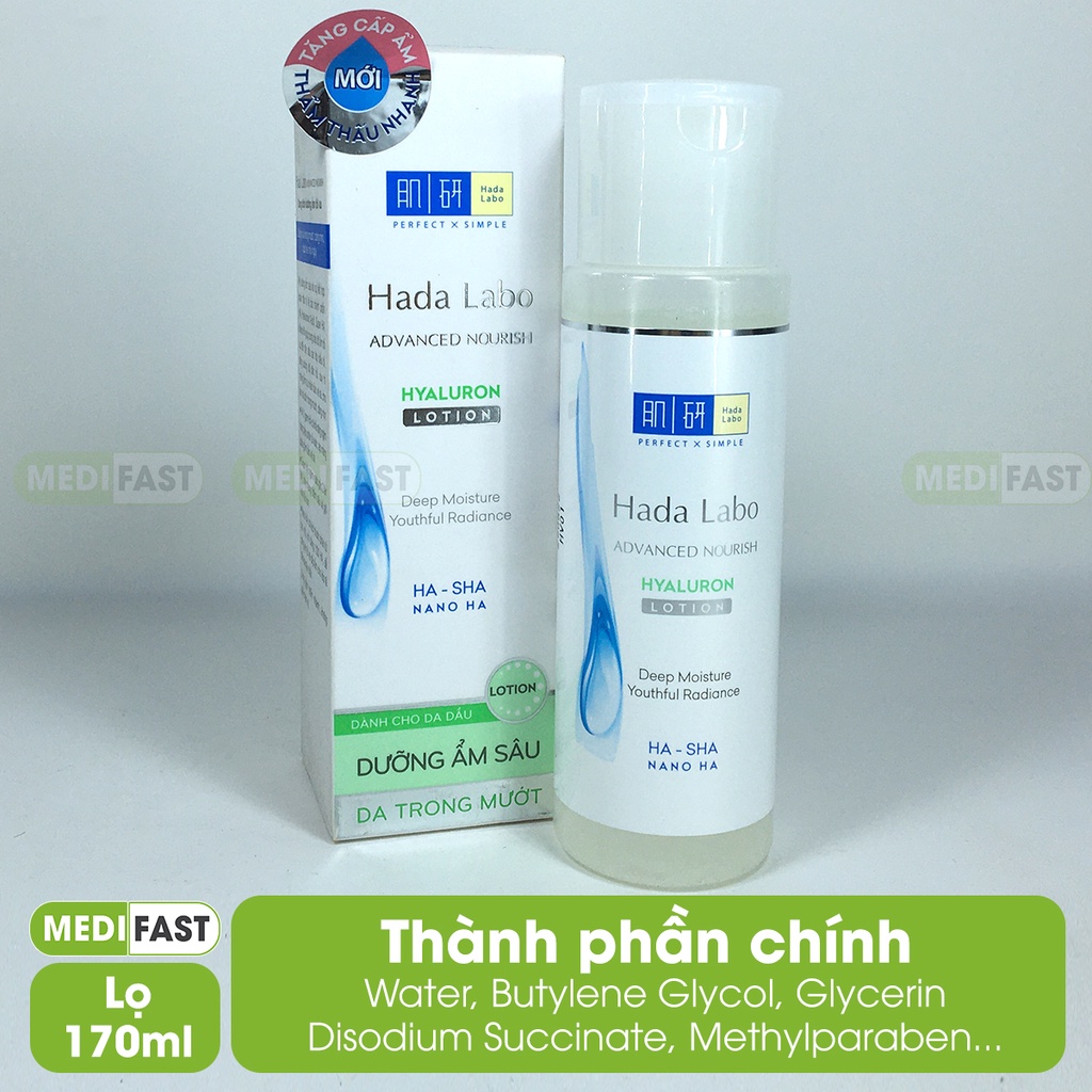 Dung dịch dưỡng ẩm tối ưu Hada Labo - Toner hadalabo bổ sung độ ẩm cho da trước khi đi ngủ, cho da dầu và da thường