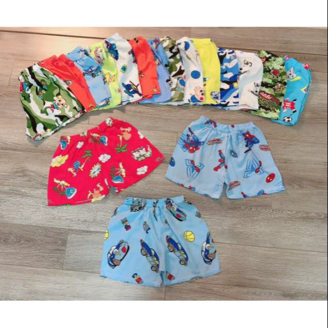 Set 10 quần đùi lanh lụa cho bé 4 đến 12kg