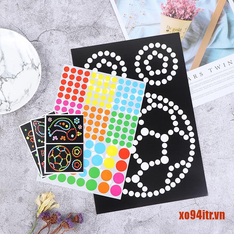 XOITR  2Pcs DIY Colorful Dot Primary Mosaic Puzzle Stickers Game Learning Educatio