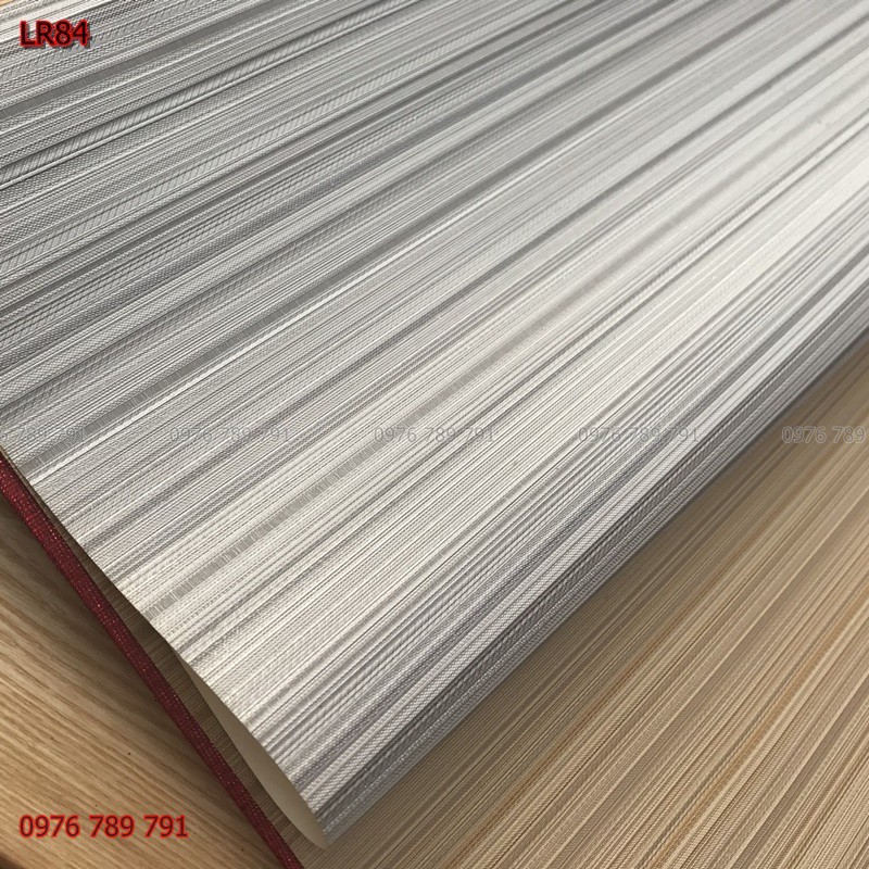 10m Giấy Dán Tường Phòng Ngủ Trơn Xước Vải Dọc LR84 Lụa Không Keo Khổ 53 cm