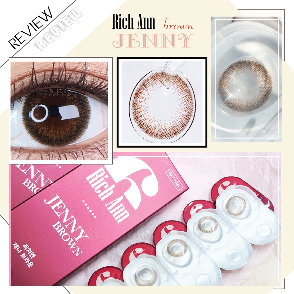 (𝟏 𝐜𝐡𝐢𝐞̂́𝐜) Lens Hỗ Trợ Lệch Độ 1 Ngày Màu Nâu Cánh Ve Jenny Brown ANN365 Lens Nâu Tự Nhiên