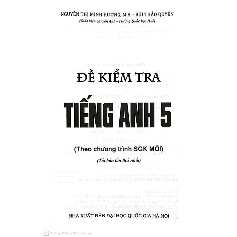 Sách-Đề kiểm tra tiếng anh 5 theo chương trình sách giáo khoa mới