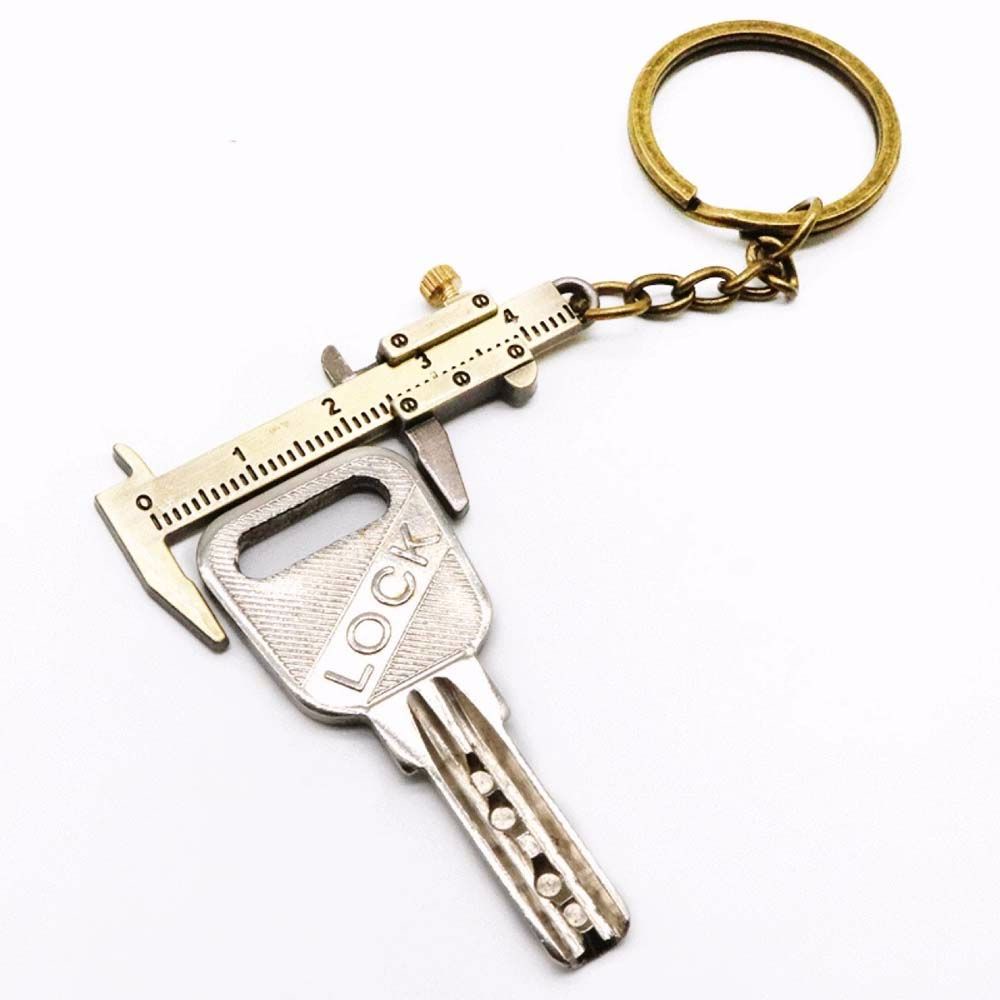 Móc khóa kiêm thước kẹp nhỏ di động có thể điều chỉnh nhiều màu sắc tiện dụng