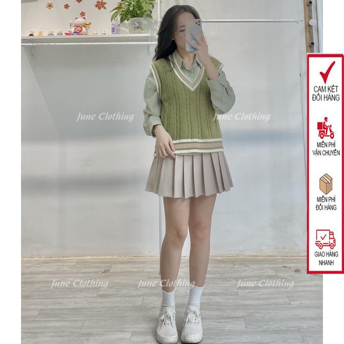 Set gile và áo sơ mi phong cách Hàn Quốc trẻ trung | BigBuy360 - bigbuy360.vn