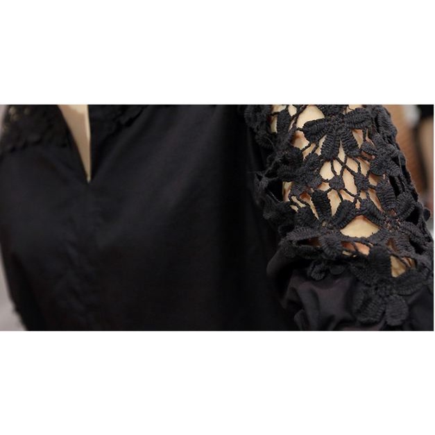 Áo sơ mi nữ dáng suông tay lỡ phối ren độc đáo lạ mắt