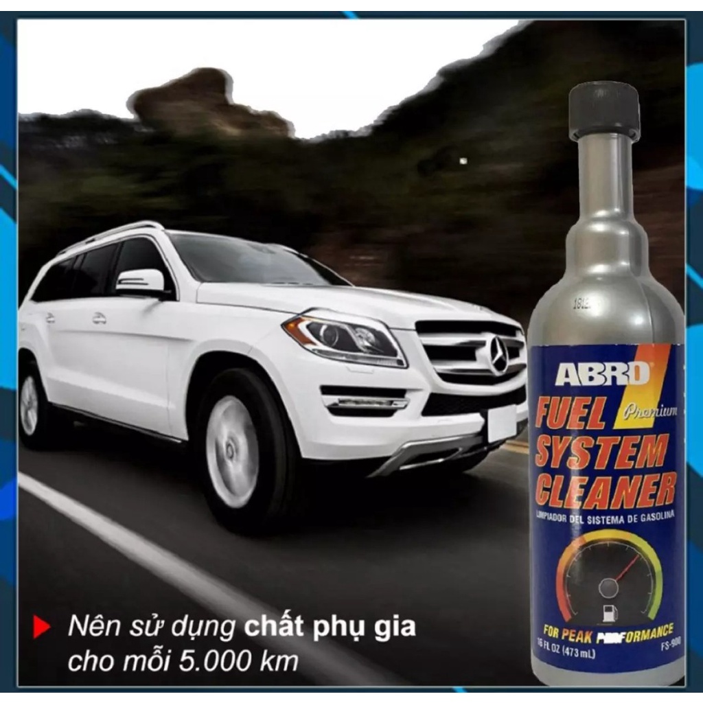 Chai Súc Béc  Hệ Thống Nhiên Liệu Xăng ABRO FUEL SYSTEM CLEANER 473ml - Chai Tròn