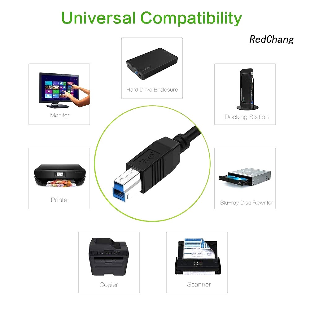 -SPQ- DOONJIEY High Speed USB 3.0 Type A to B Hub Connector Cable for Printer Scanner