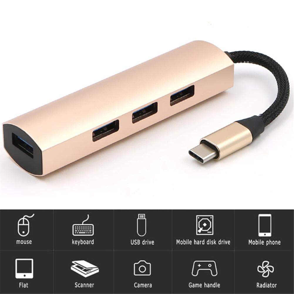 4 cổng USB C HUB Loại C Bộ chia USB-C Bộ chuyển đổi USB-C cho Macbook Pro Air Surface pro 6 Huawei Matebook Hub