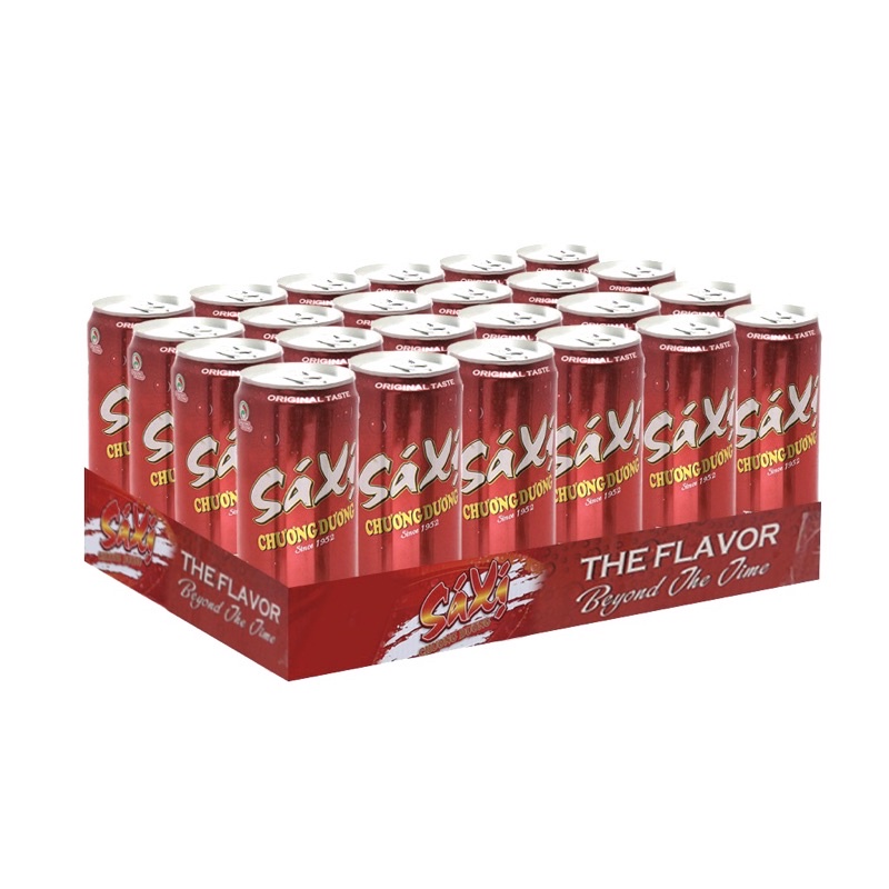 Thùng 24 Lon Thức Uống Giải Khát Có Gas Sá Xị Chương Dương x 330ml