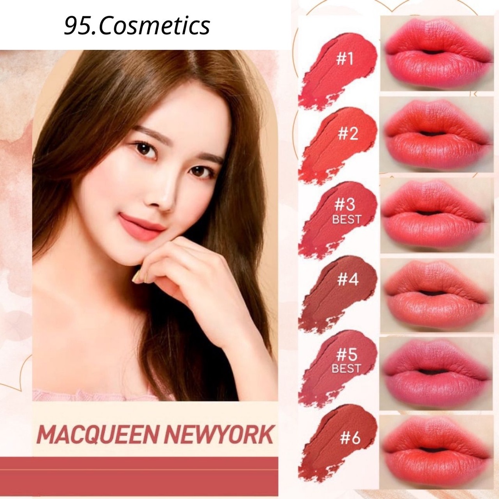Son Lì #01 Pink Red, MacQueen NewYork Dưỡng Ẩm, Lâu Trôi, Mềm Mịn Mướt, Air Deep Kiss Lipstick