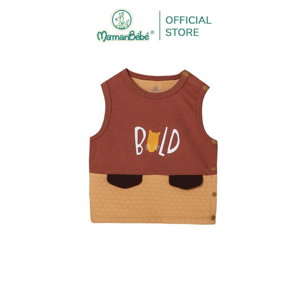 T025 Áo Gile Organic giả túi La Pomme - Hồng