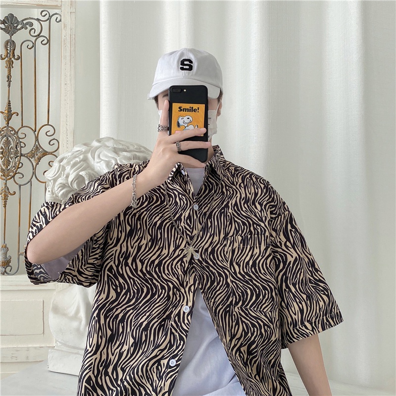 Áo Sơ Mi Nam In Họa Tiết Thời Trang Mùa Hè size M-3XL