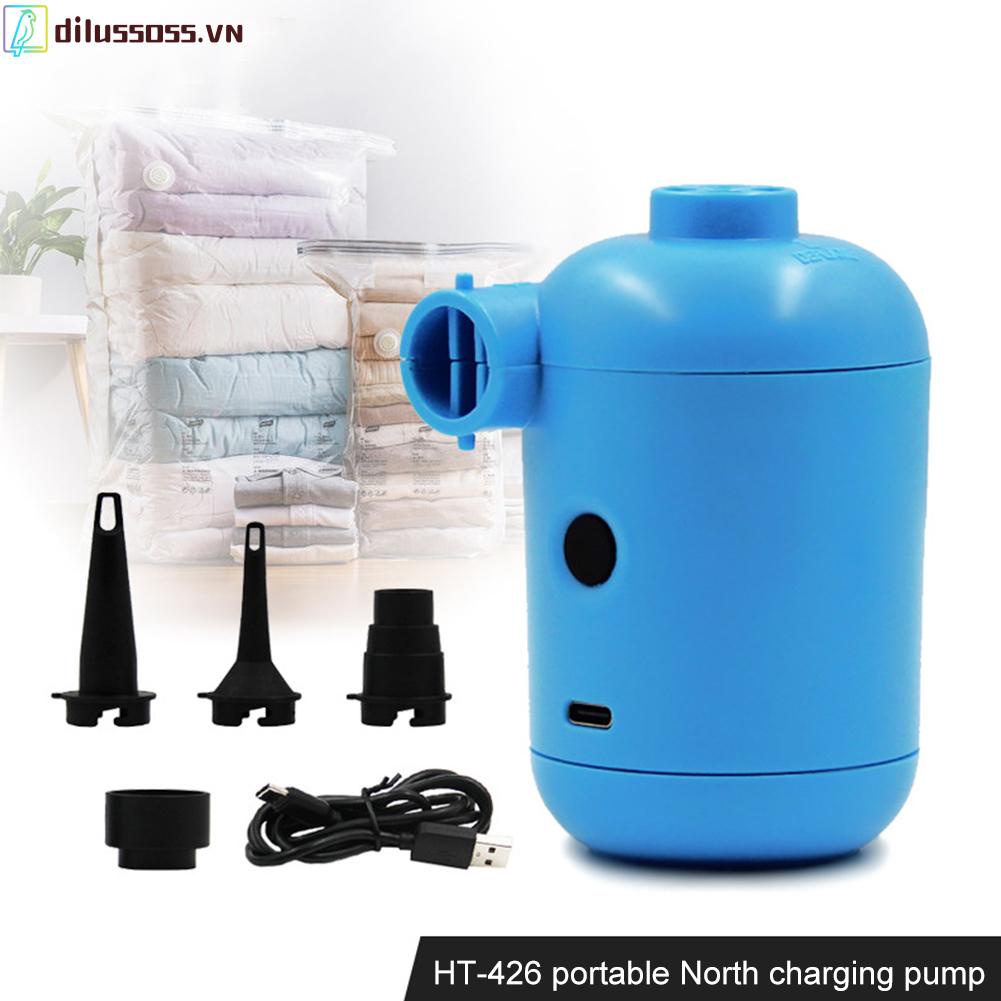 Máy Bơm Hơi Mini Dilussoss DC 5V Cổng USB Dùng Khi Cắm Trại Ngoài Trời