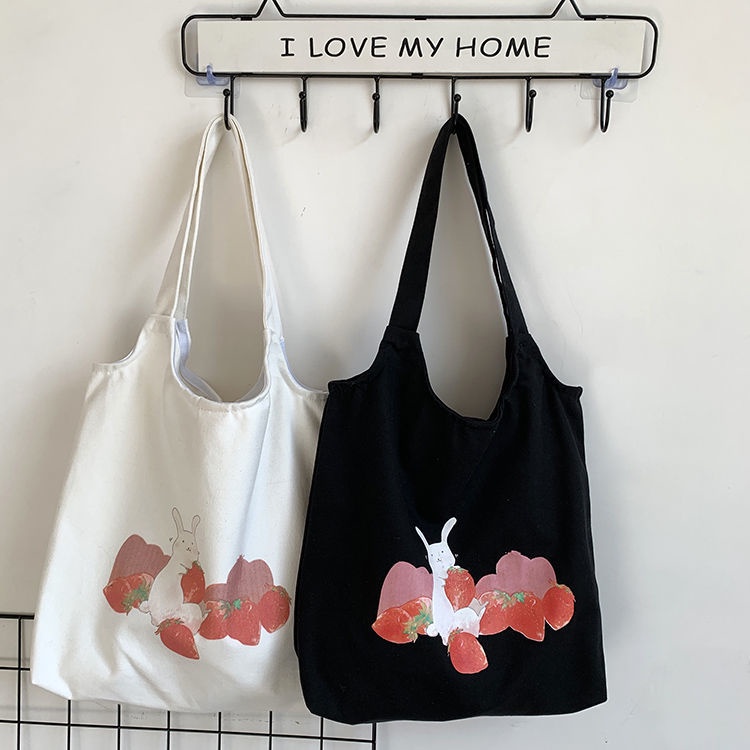 Túi Xách Canvas Cỡ Lớn In Họa Tiết Hoạt Hình Dễ Thương Cho Nữ