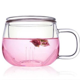 Clear Glass Coffee Tea Cup With Tea Infuser Filter&Lid New