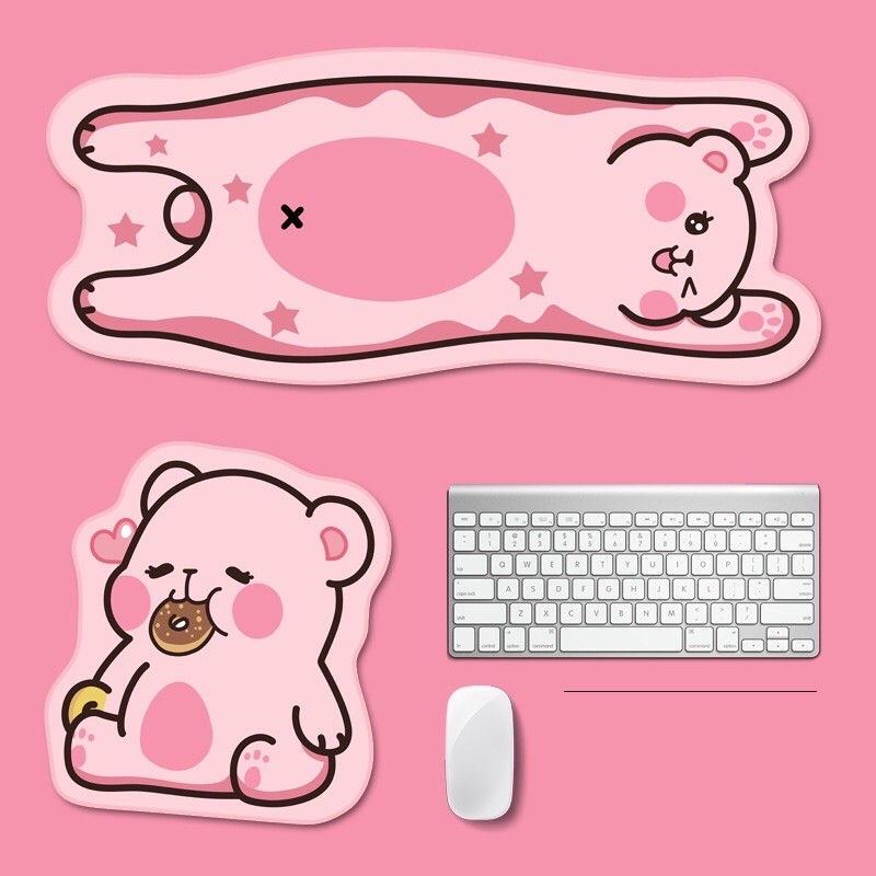 Tấm lót chuột, Bàn di chuột, Mousepad Mèo Gấu Dễ thương cute Size: 70x25x0.3cm và 25x25x0.3cm