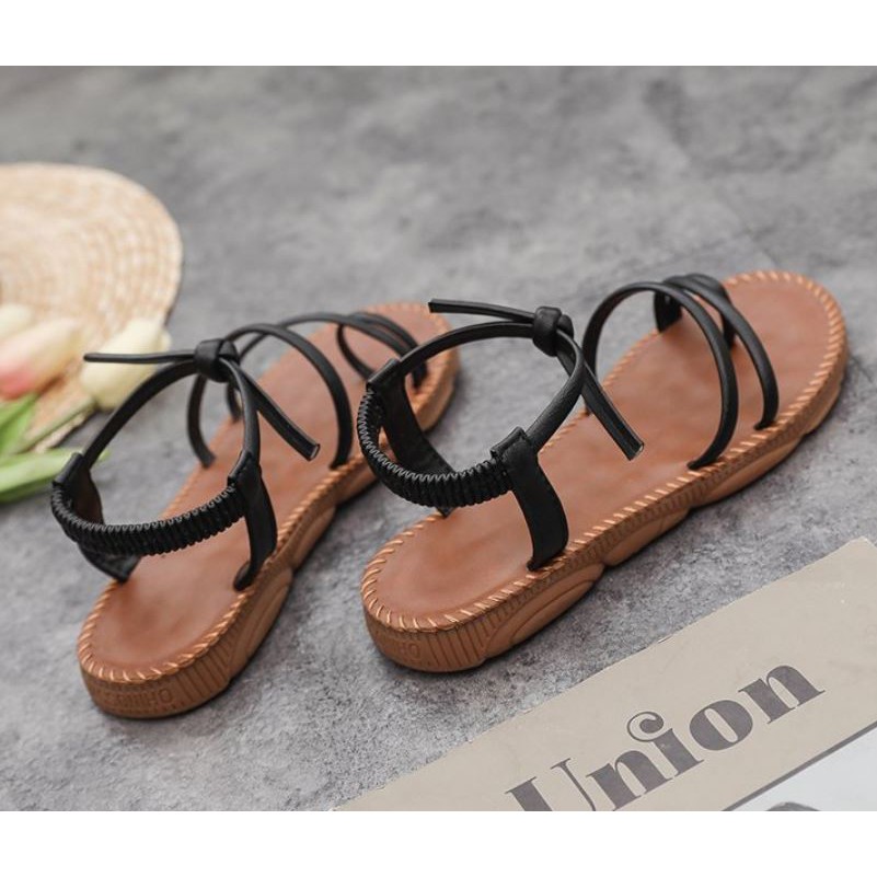 Sandal xỏ ngón dây ngang đế mềm, quai chun hậu - S18