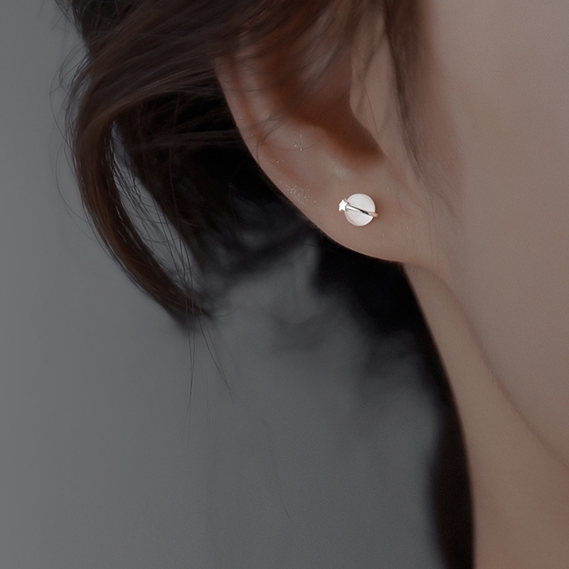 Khuyên Tai Bạc Hình Phi Hành Gia Đính Đá Opal Dễ Thương