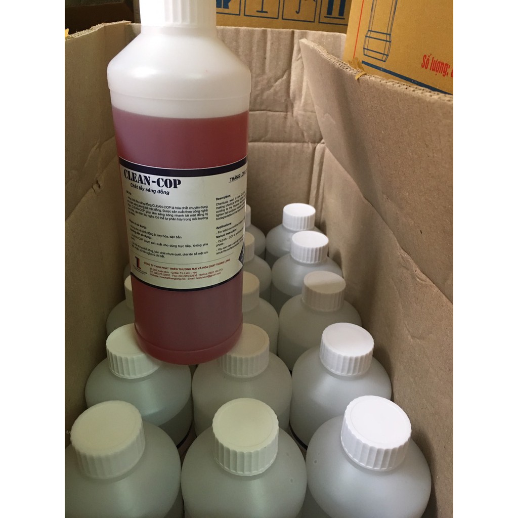 Tẩy gỉ đánh bóng đồ đồng chai 1L made in Việt Nam CLEAN-COP