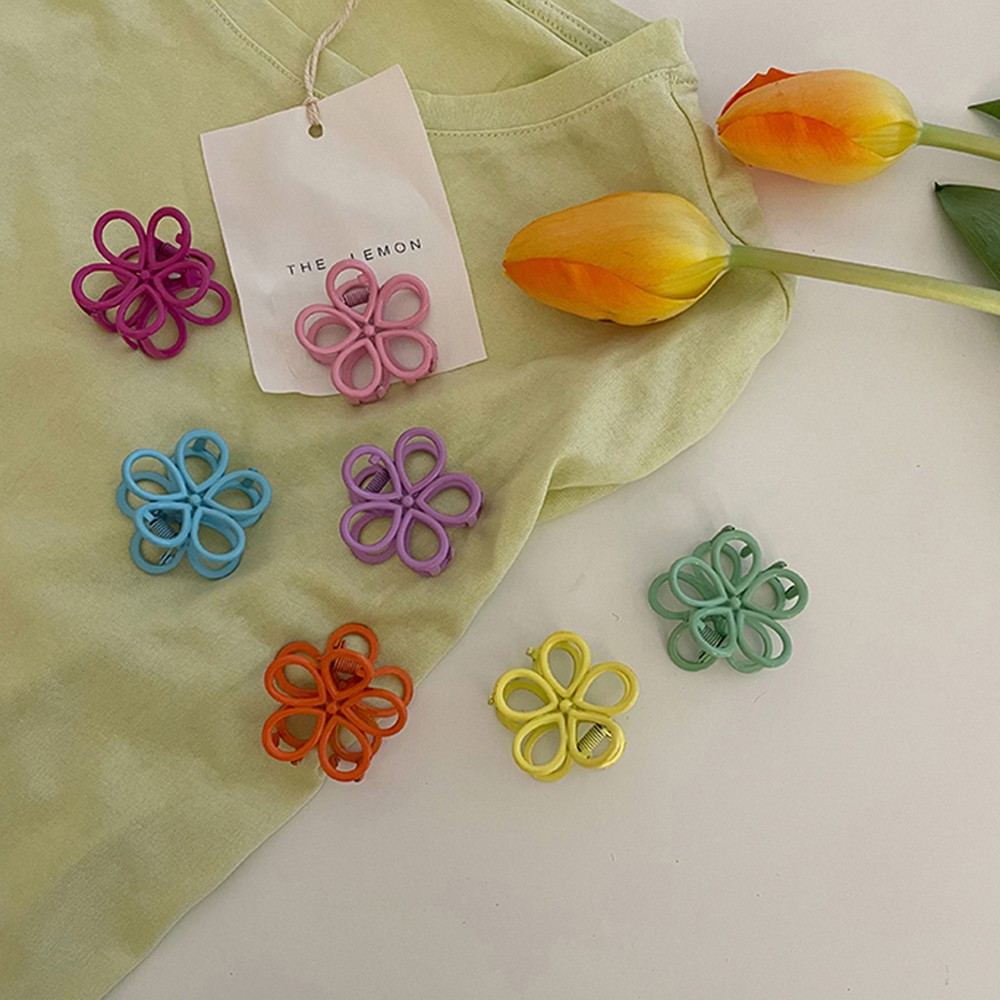 Kẹp Tóc Càng Cua Đính Hoa Kim Loại Phong Cách Hàn Quốc Cho Nữ