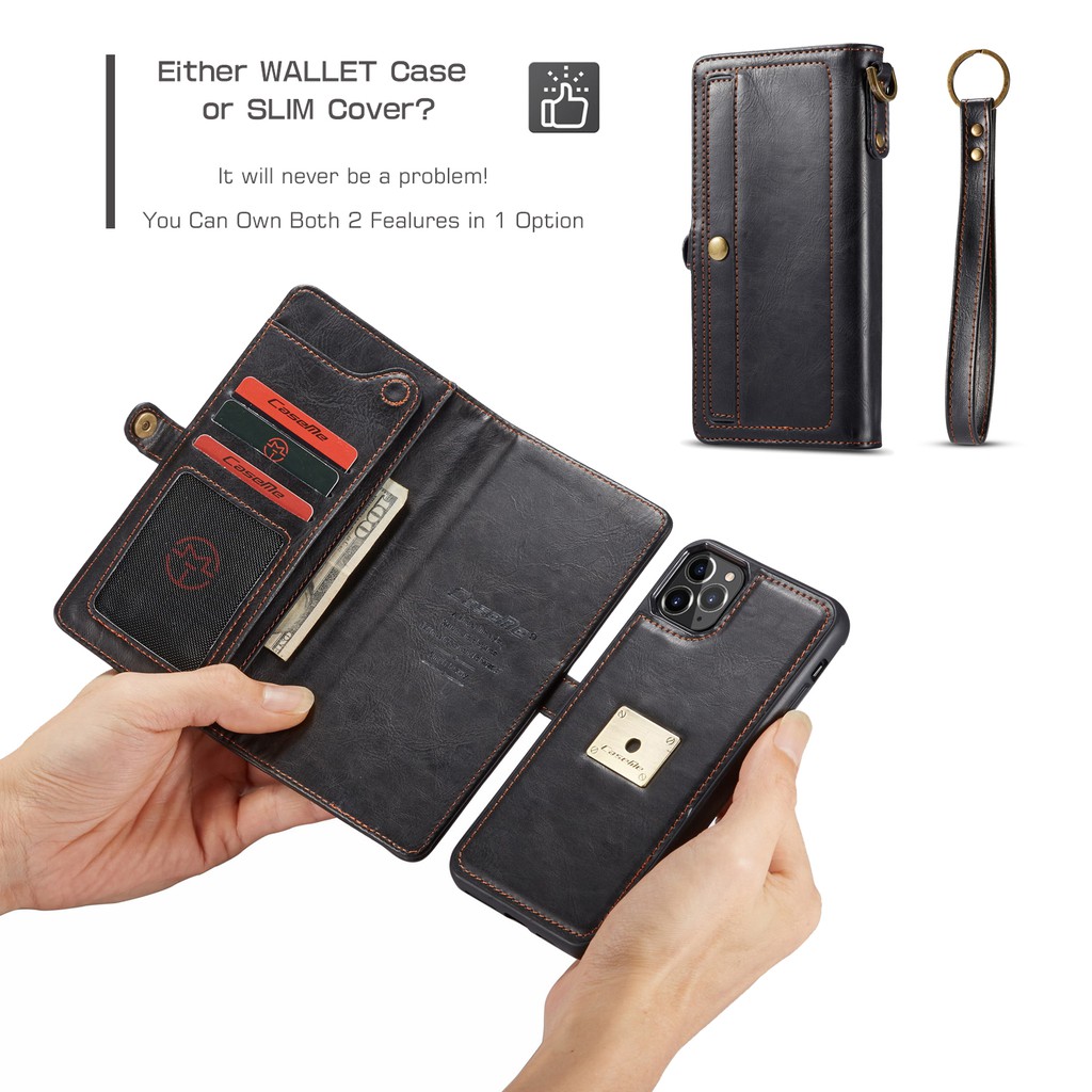 iPhone 12 11 Pro Max XsMax XR Xs X 7Plus 8Plus 7 8 SE 6Plus 6sPlus 6 6s⭐Caseme Qin Flip Wallet Bracket Multifunction Leather Phone Case Cover⭐12Mini 12Pro 12ProMax 11Pro APPLE Shell iPhone12 i12 i11 iX i7Plus i8Plus i7+i8+i6+i6s+i6Plus i6sPlus