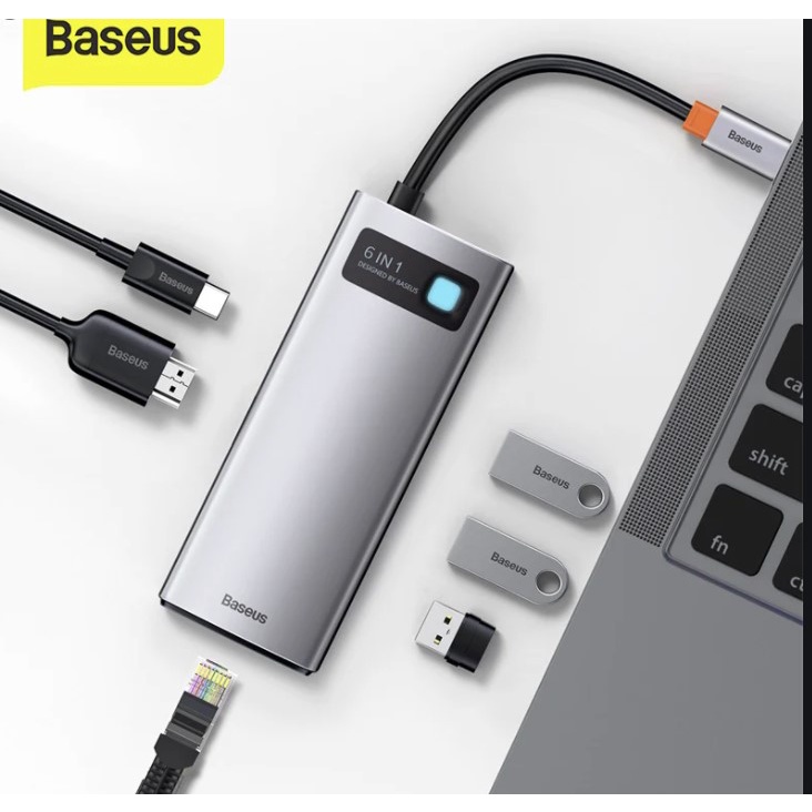 Bộ Chuyển Đổi Đa Năng Baseus 8 in 1 HUB HDMI 4K , USB 3.0 ,PD 100W , SD 2.0 , LAN Cho laptop ,Macbook , Samsung , Tivi . | BigBuy360 - bigbuy360.vn