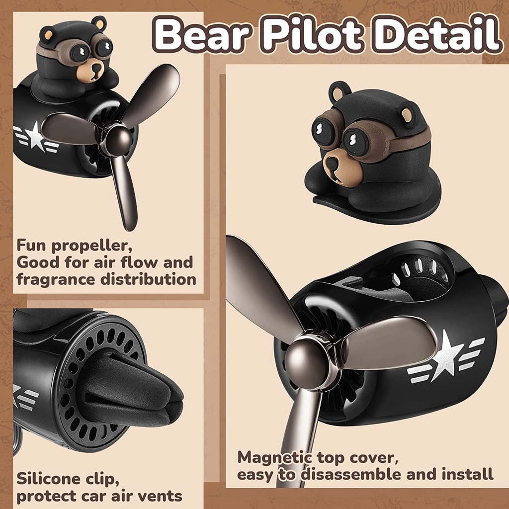 Boigego Phụ Kiện Khuếch Tán Hương Thơm Trang Trí Lỗ Thông Gió Xe Hơi Hình Cánh Quạt Xoay Dễ Thương
