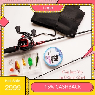 Bộ cần câu lure máy ngang cao cấp tặng dây câu lure và hộp mồi
