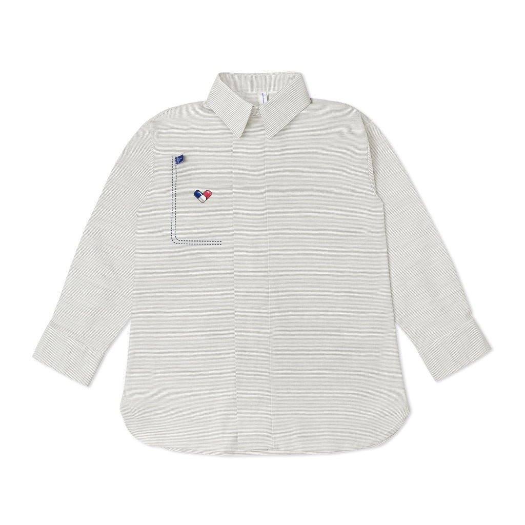 Áo sơ mi unisex oversized Oxytocin hoạ tiết kẻ sọc AWOL