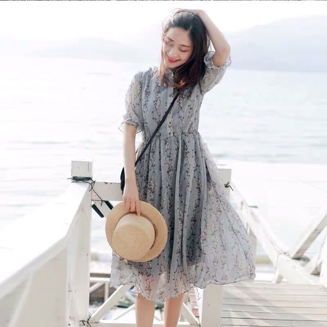 Váy đầm voan hoa dáng dài váy maxi đi biển MS37 | BigBuy360 - bigbuy360.vn