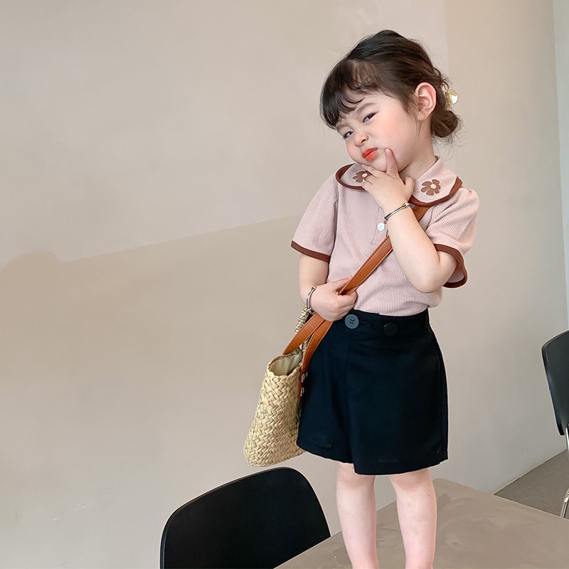 Áo Thun Tay Ngắn Phồng In Hoa Thời Trang Mùa Hè Ngọt Ngào Dành Cho Bé Gái