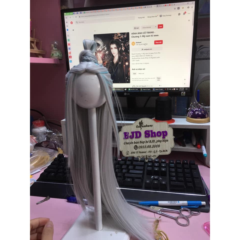 Tóc búp bê BJD 1/4 18-19cm