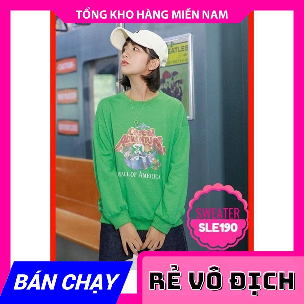 ÁO SWEATER IN HÌNH XINH XẮN - SWEATER QC CHẤT ĐẸP SLE190 ⚡ẢNH THẬT⚡ ÁO NỮ TAY DÀI  MY