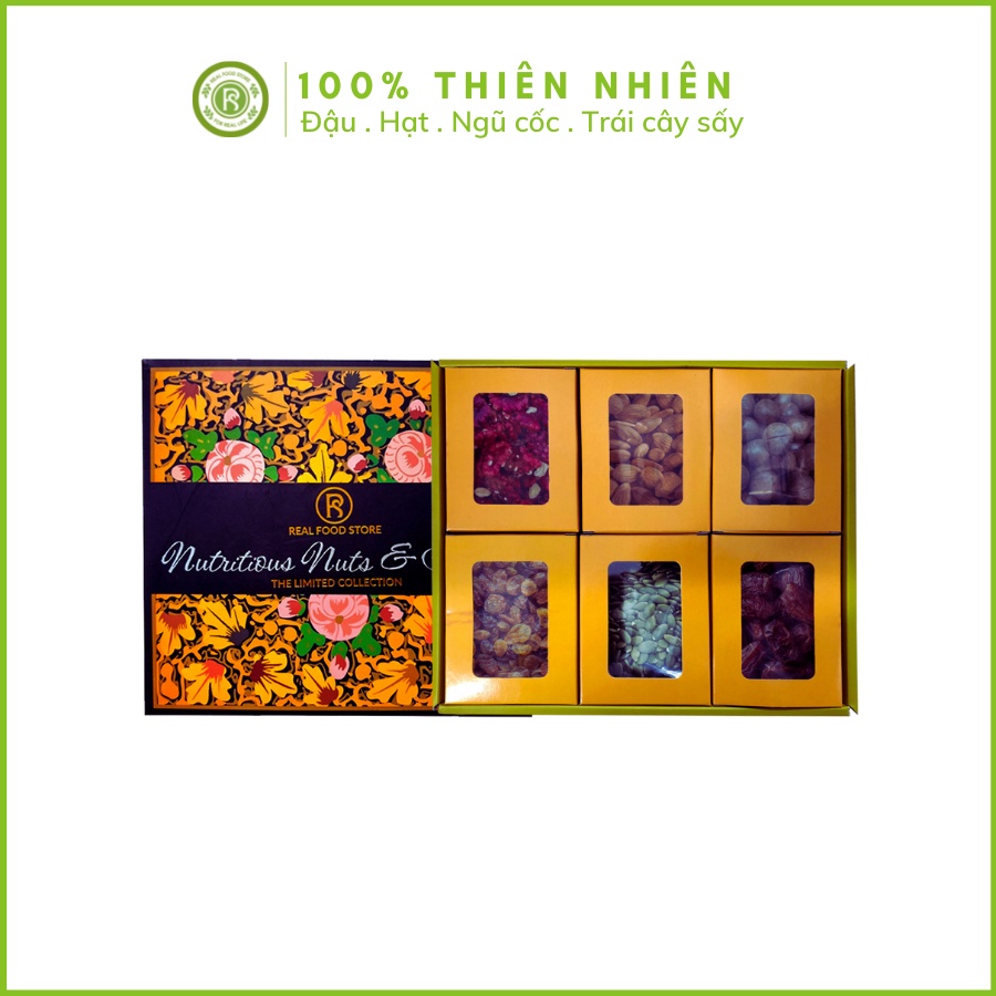 Hộp Quà Sức Khỏe: 6 Loại Hạt Dinh Dưỡng & Trái Cây Sấy Real Food Store
