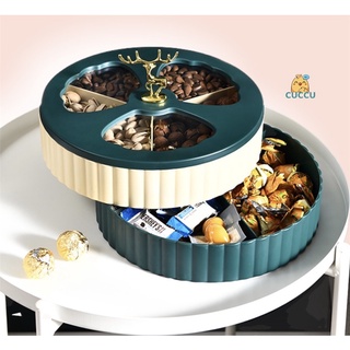 Khay đựng bánh kẹo mứt Tết phong cách Bắc Âu màu xanh nhựa cao cấp sang trọng bền đẹp