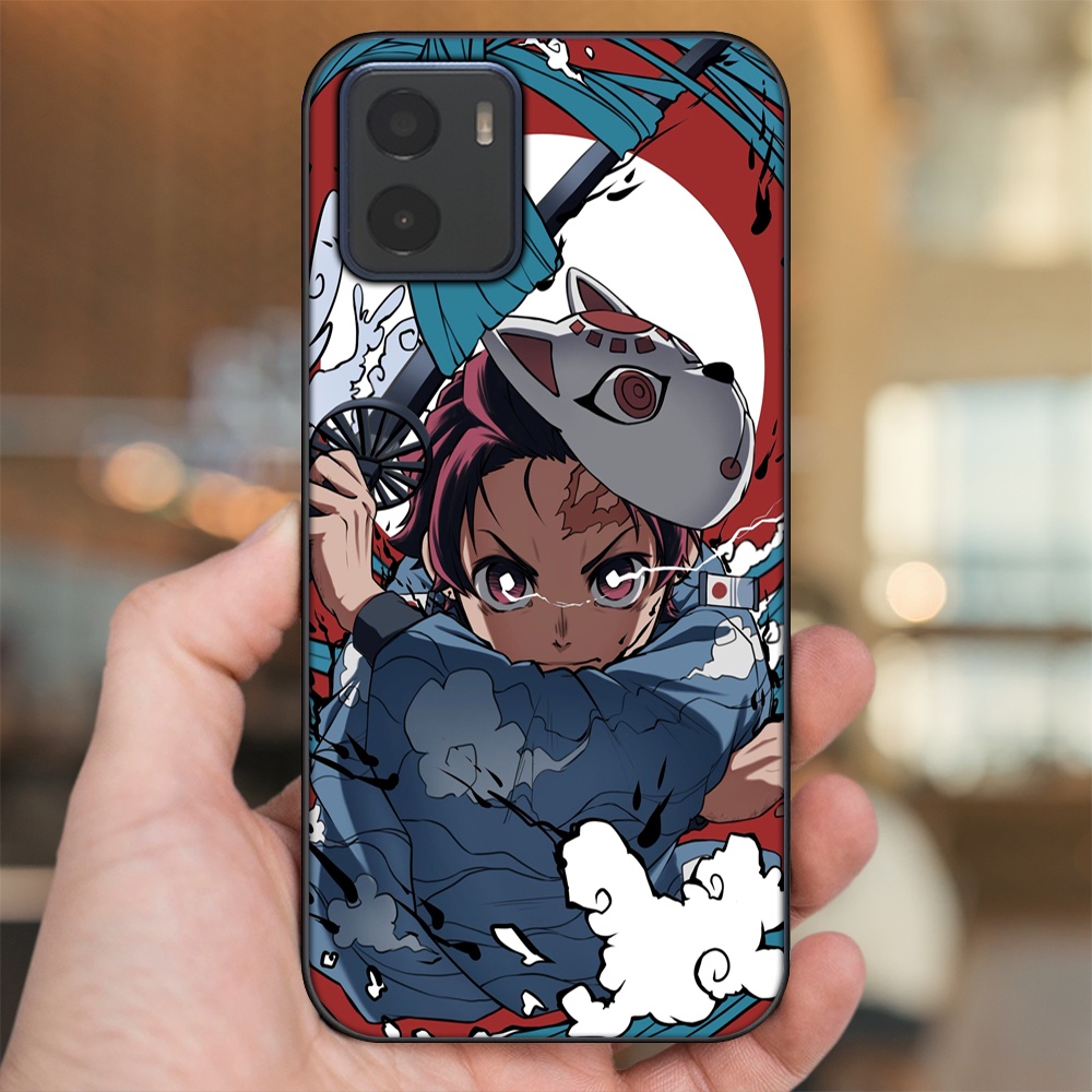Ốp lưng Vivo Y15s, Y15a viền đen in hình Tanjiro Kimetsu No Yaiba