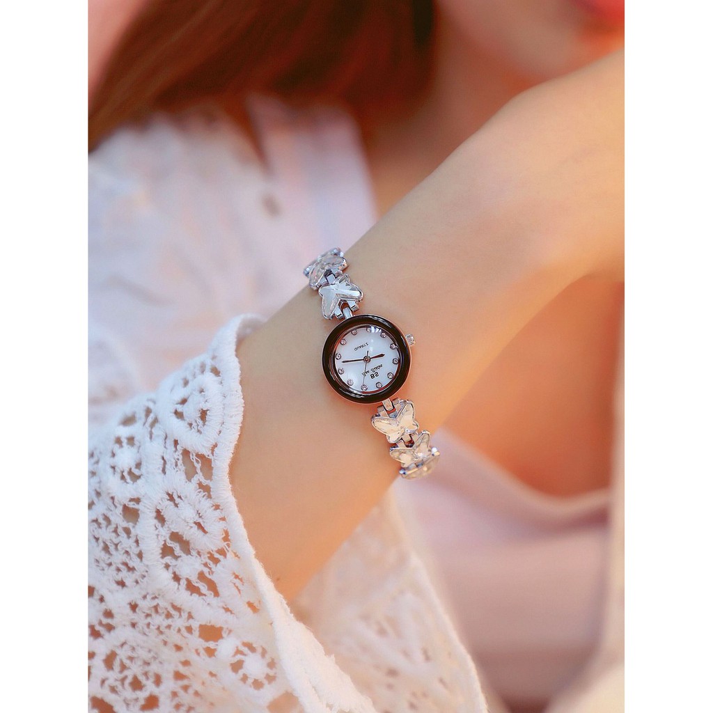 Đồng hồ nữ đính đá chính hãng Bee Sister phong cách Hàn Quốc - dây kim loại đính đá cao cấp | BigBuy360 - bigbuy360.vn