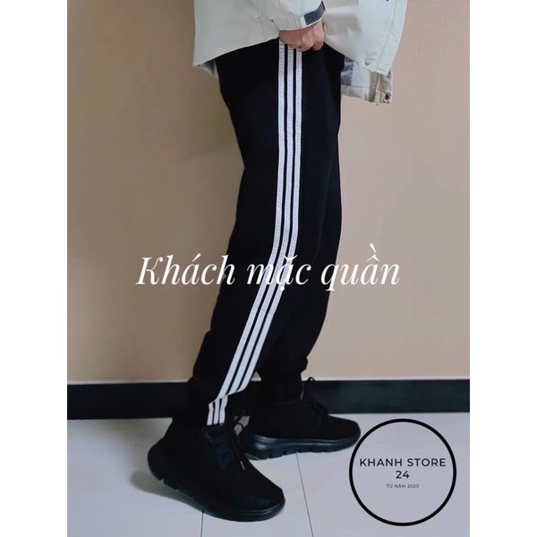 Quần jogger nam nữ thể thao, quần ống suông 3 sọc chất dày dặn, vải cao cấp Joger không xù không nhăn