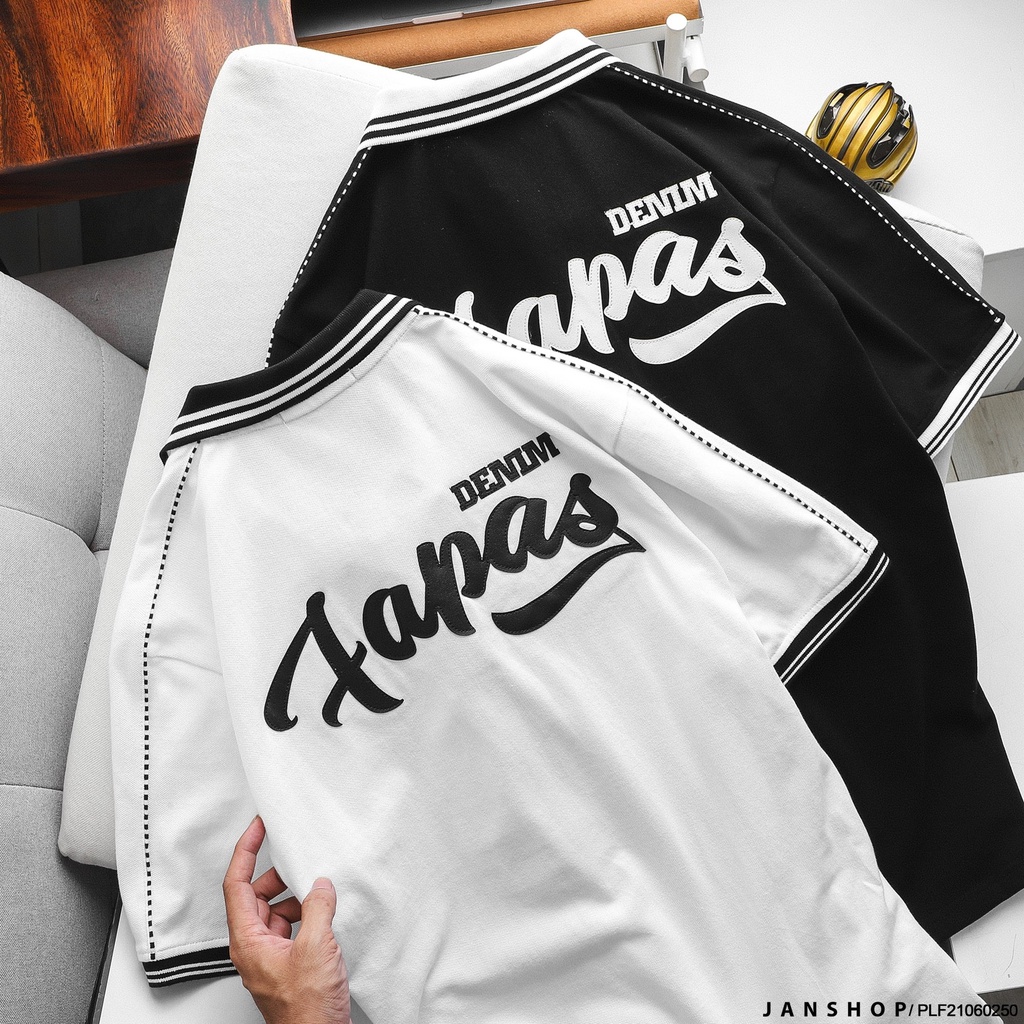 [Mã SRBACK010912 hoàn 20K xu đơn 50K] Áo Thun Polo Nam Fapas Basic Trắng Đen Đường Viền Cực Chất