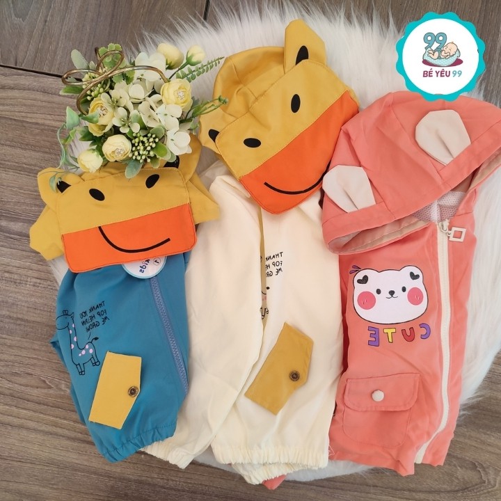 Áo Khoác Gió Mùa Đông Trẻ Em, Áo Gió Có Mũ Trùm Đầu Trẻ Em Từ 1 Đến 5 Tuổi Giữ Ấm Tránh Gió Thu Đông