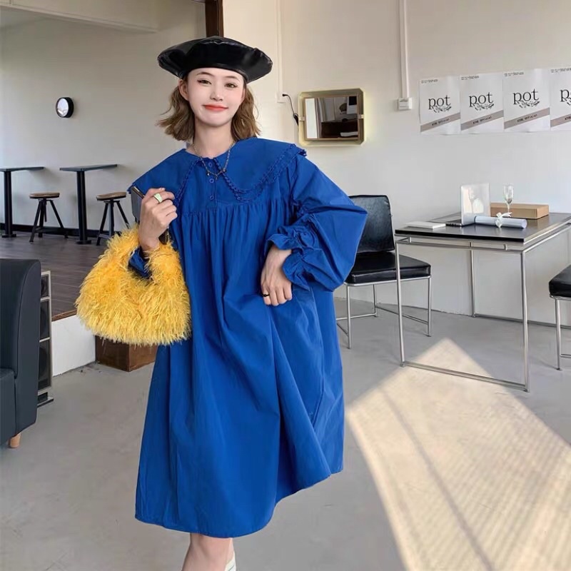 ✨💕Đầm baby doll cổ bầu tay dài