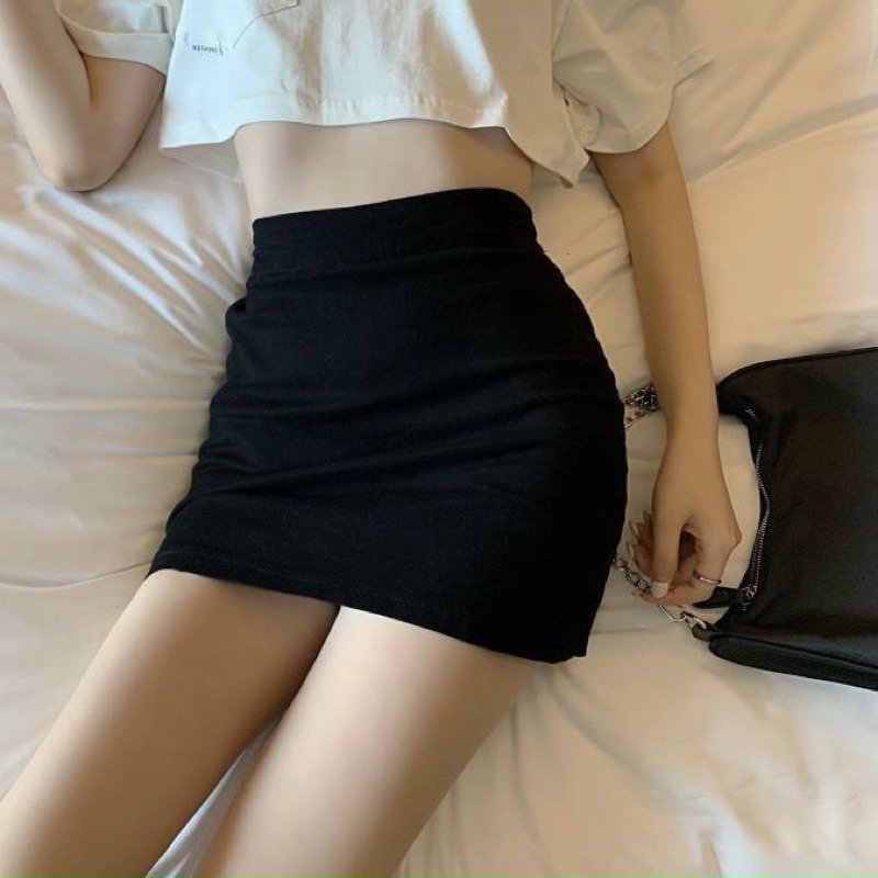 CHÂN VÁY NGẮN DÁNG ÔM CHẤT THUN BORIP CO GIÃN SIÊU HACK DÁNG CHIZISHOP CV399